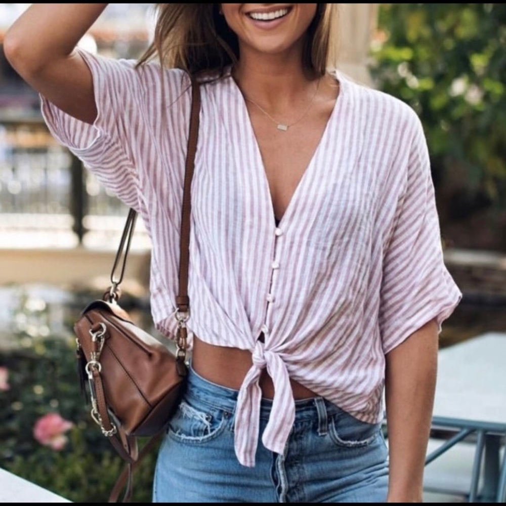 Rails Thea Striped Florence Crop Button Down Top - image 3